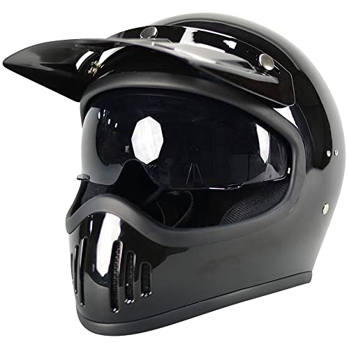 GT503 ビンテージ ヘルメット オフロード 族ヘル フルフェイス GT-503ノスタルジック ヘルメット ブラック GT-503